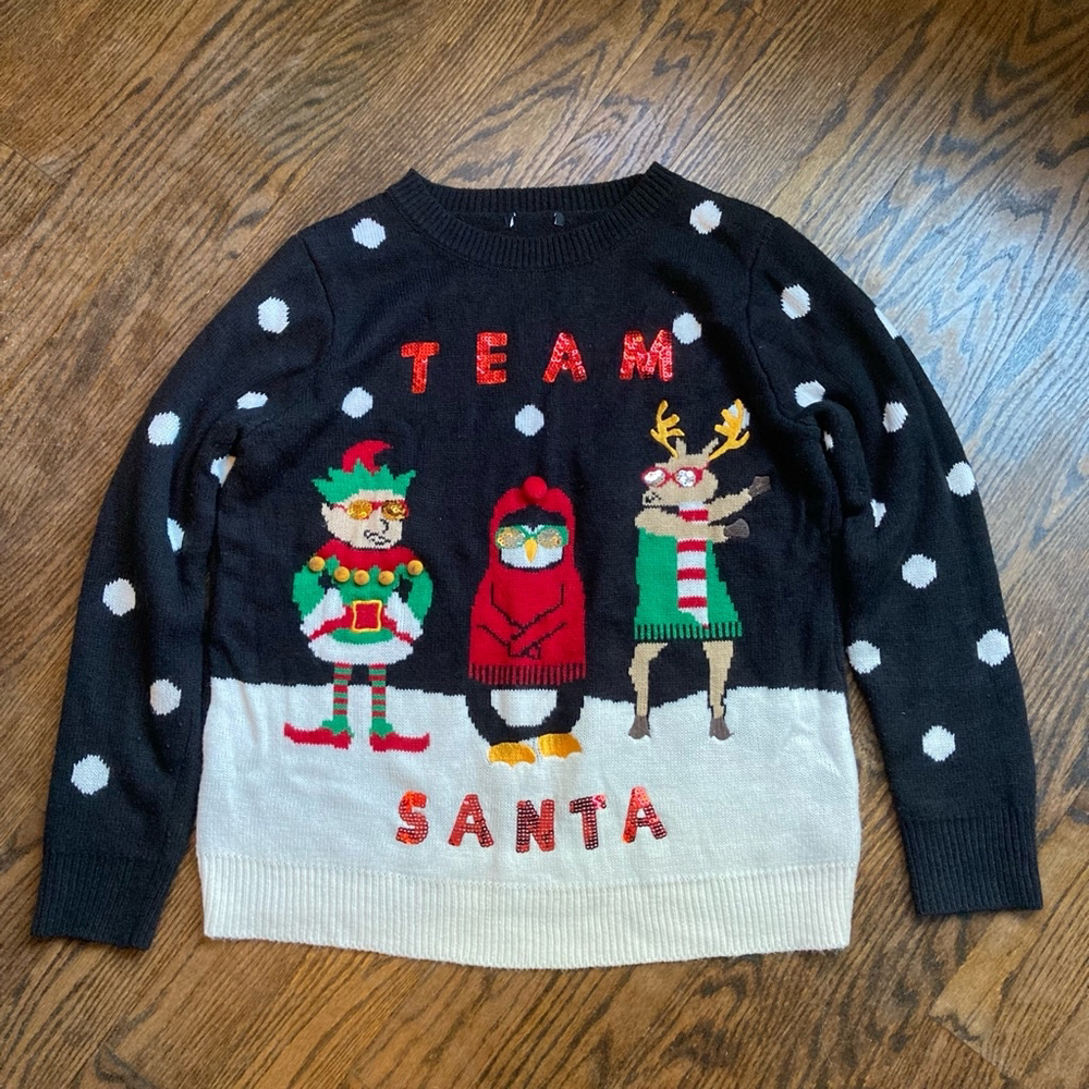 Woman's Unbranded Christmas Sweater XL/TG Black & White